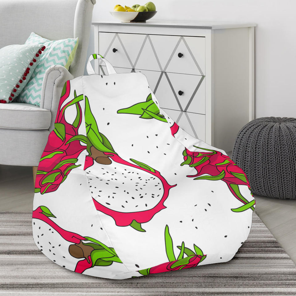 Dragon Fruits White Background Bean Bag Cover