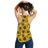 Sunflower pattern Women Racerback Tank Top