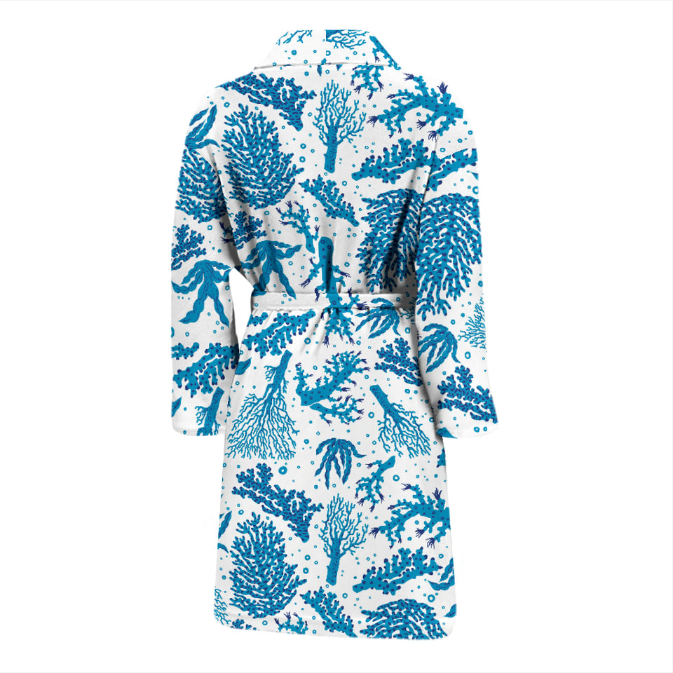 Coral Reef Pattern Print Design 01 Men's Bathrobe