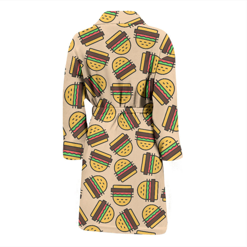 Hamburger Pattern Print Design 01 Men's Bathrobe