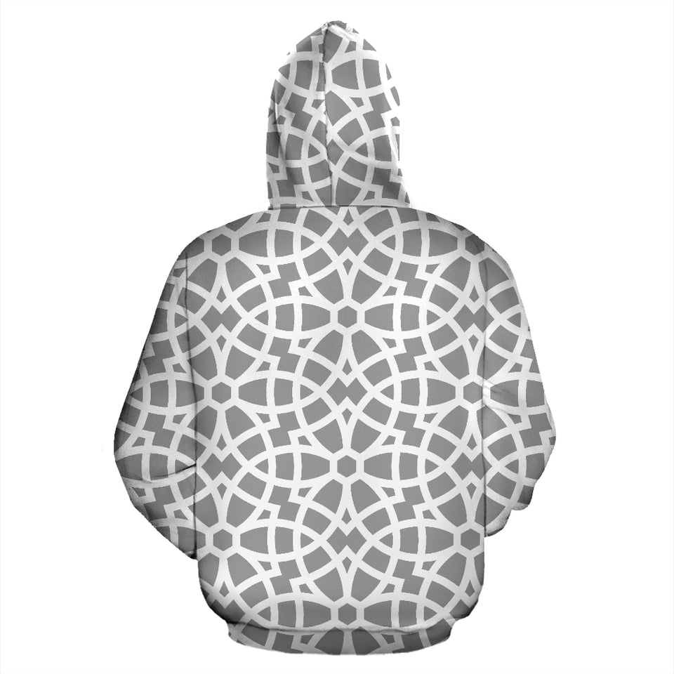 Arabic Gary Pattern Zip Up Hoodie