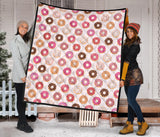 Colorful Donut Pattern Premium Quilt