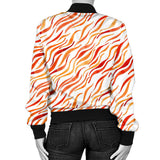 Fire Flame Watercolor Pattern Women'S Bomber Jacket