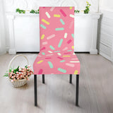 Pink Donut Glaze Candy Pattern Dining Chair Slipcover