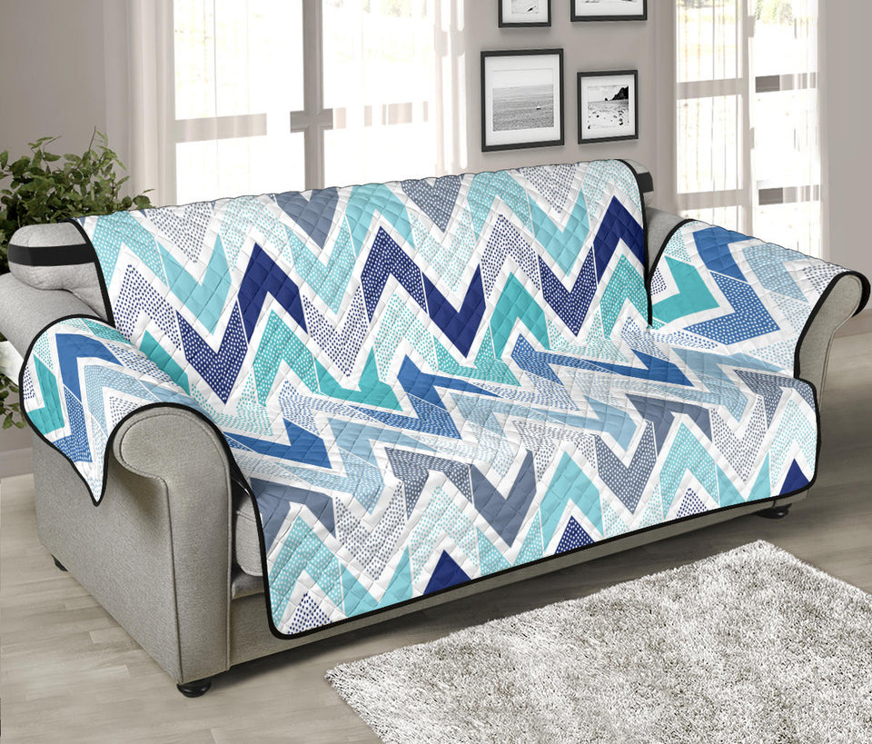 zigzag  chevron blue pattern Sofa Cover Protector