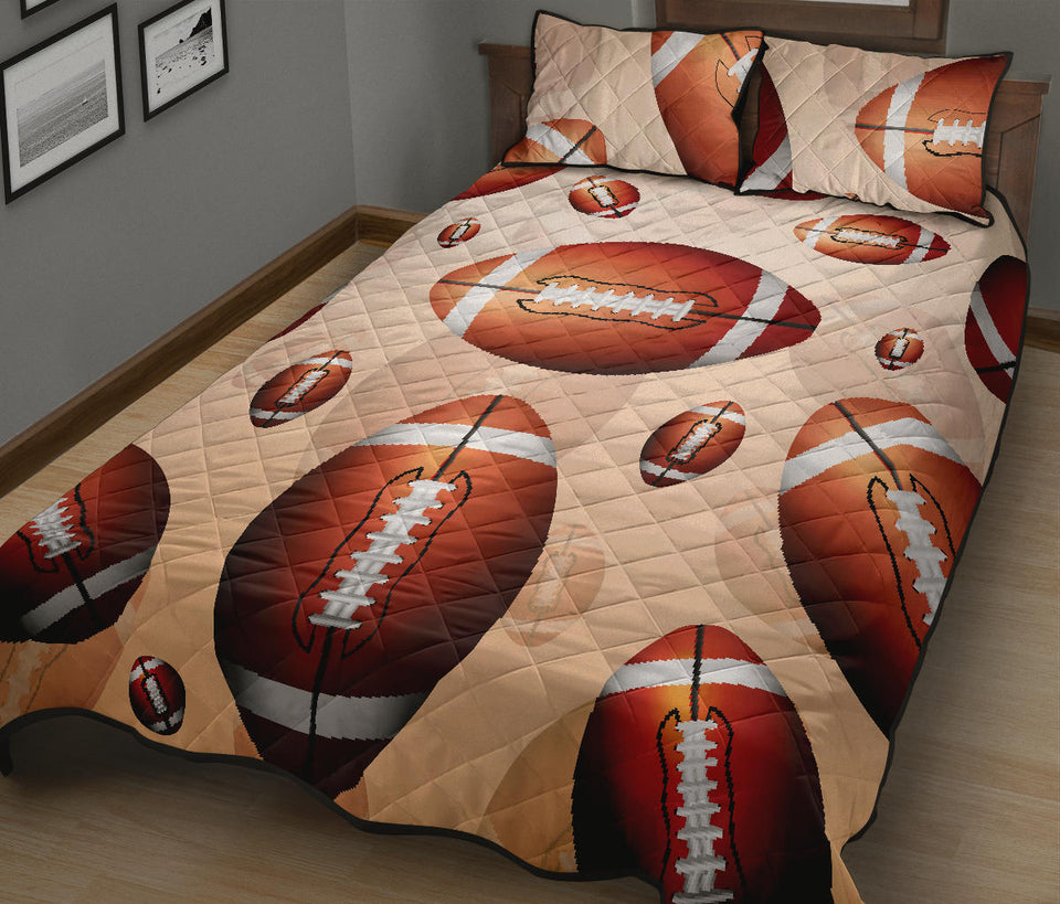 American football ball design pattern Quilt Bed Set