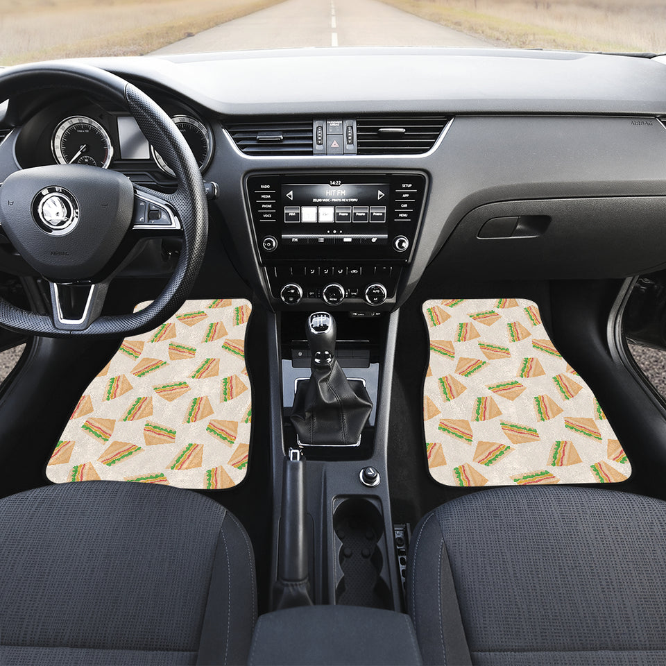 Sandwich Pattern Print Design 01 Front and Back Car Mats