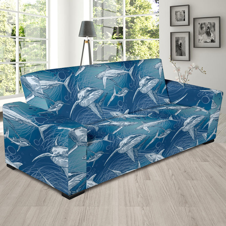 Shark Hand Drawn Sofa Slipcover