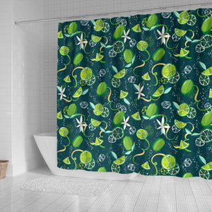 Lime Ice Flower Pattern Shower Curtain Fulfilled In US
