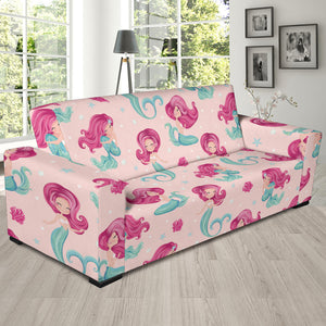 Cute Little Mermaid Pattern Sofa Slipcover