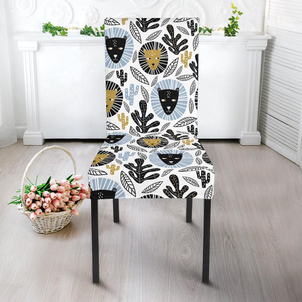 Lion Pattern Print Design 05 Dining Chair Slipcover