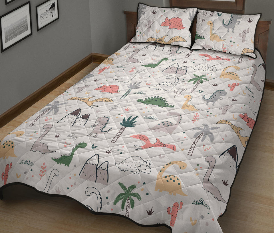 Cute cartoon dinosaurs tree pattern Quilt Bed Set