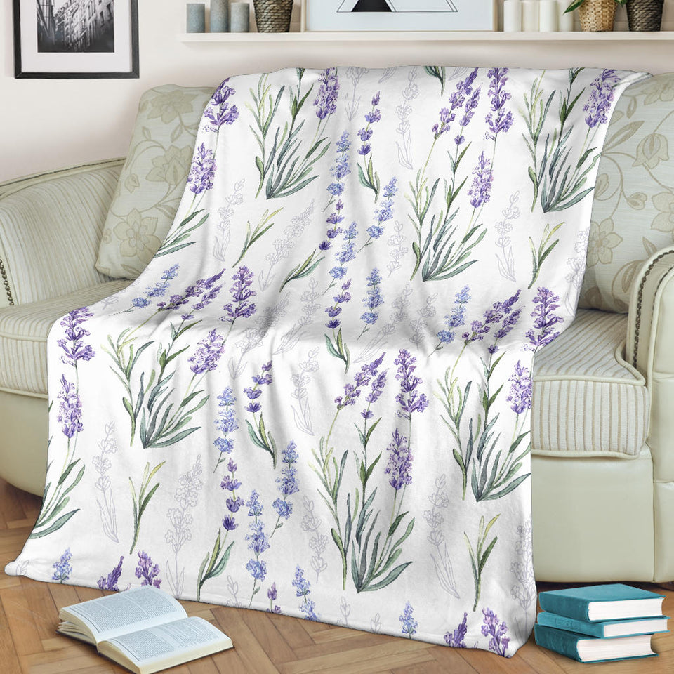 Hand Painting Watercolor Lavender Premium Blanket