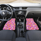 Hibiscus Pattern Print Design 01 Front and Back Car Mats
