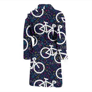 Bicycle Pattern Print Design 03 Men's Bathrobe