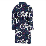 Bicycle Pattern Print Design 03 Men's Bathrobe