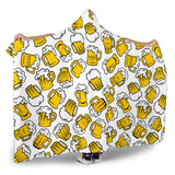 Beer Design Pattern Hooded Blanket