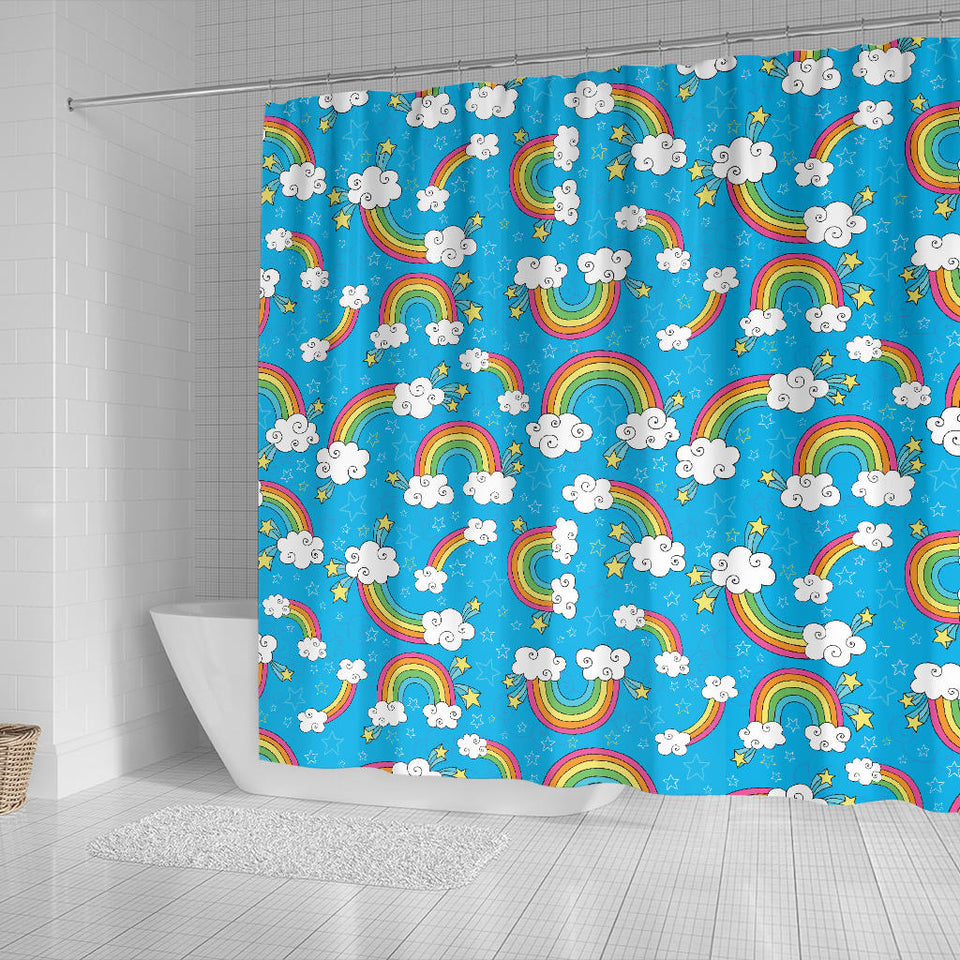 Rainbows Sky Clouds Pattern Shower Curtain Fulfilled In US