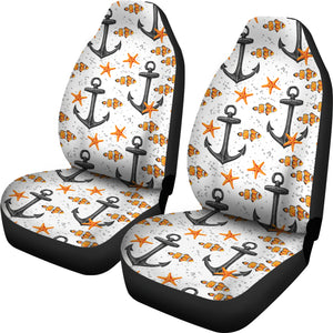Clown Fish Pattern Print Design 02 Universal Fit Car Seat Covers