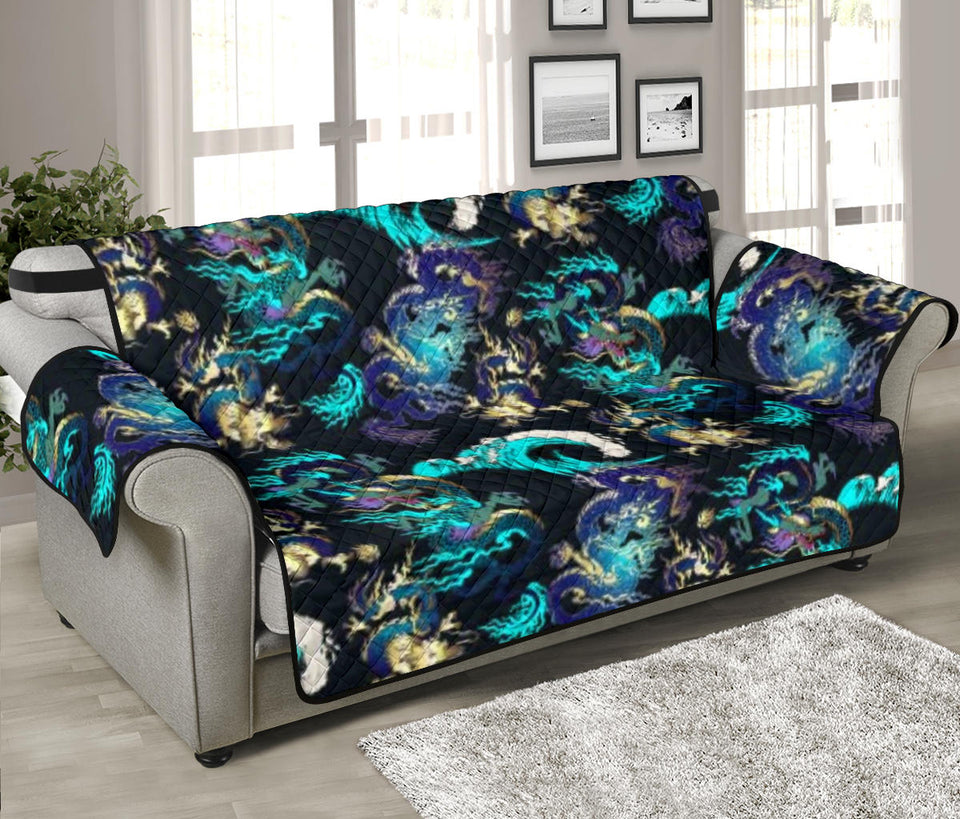 Dragon sea wave pattern Sofa Cover Protector