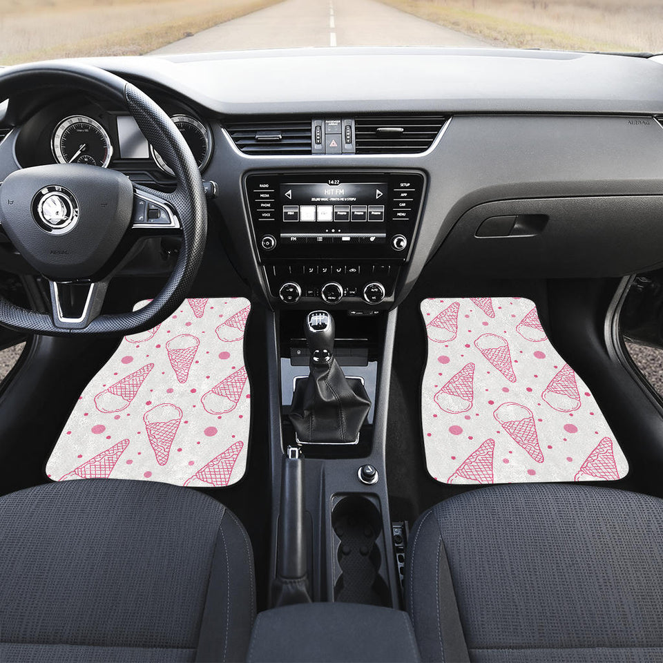 Hand Drawn Ice Cream Pattern Front And Back Car Mats