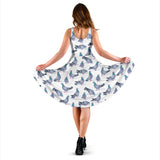 Pigeon Pattern Print Design 03 Sleeveless Midi Dress