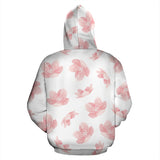 Pink Sakura Cherry Blossom Pattern Zip Up Hoodie