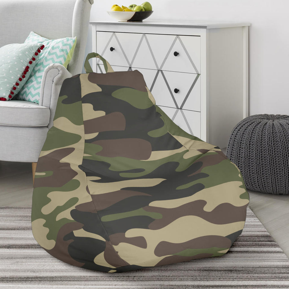 Dark Green Camo Camouflage Pattern Bean Bag Cover