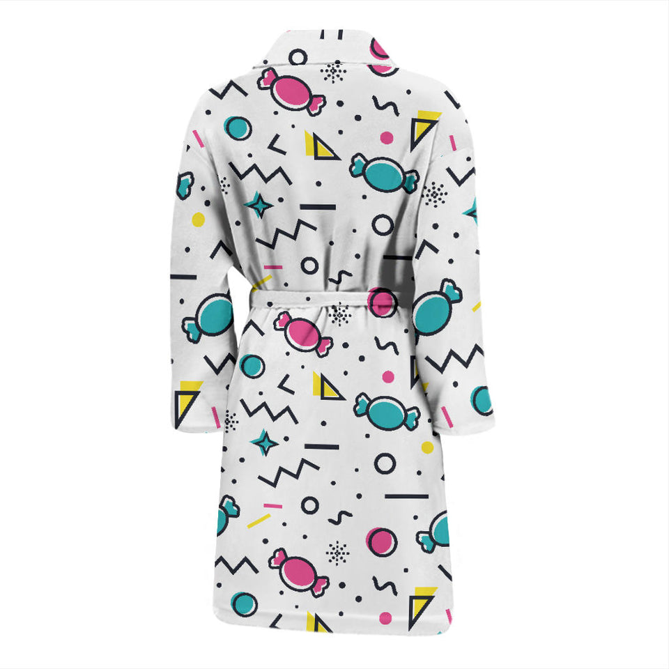 Candy Design Pattern Men'S Bathrobe