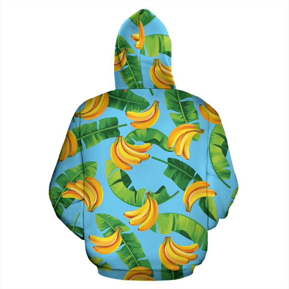 Banana Leaves Banana Design Pattern Zip Up Hoodie