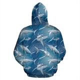 Shark Hand Drawn Zip Up Hoodie