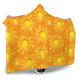 Sun Orange Background Hooded Blanket