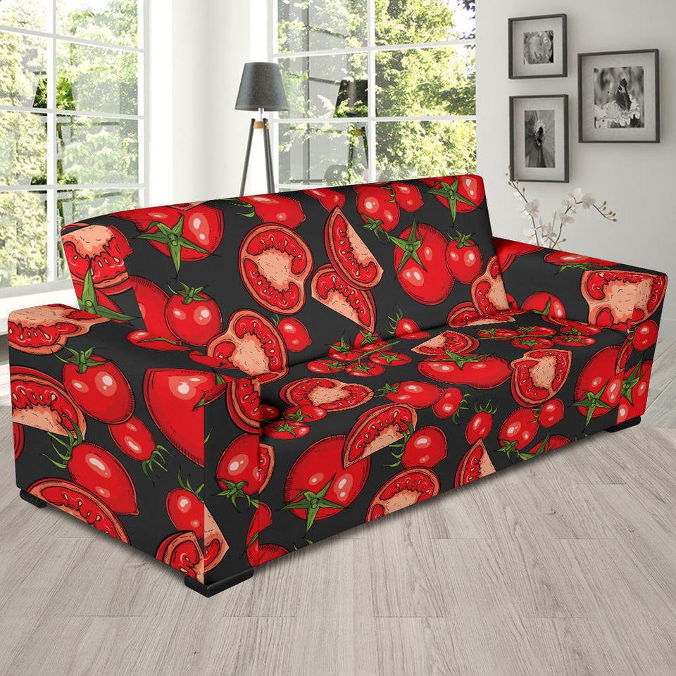 Tomato Black Background Sofa Slipcover