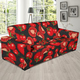 Tomato Black Background Sofa Slipcover