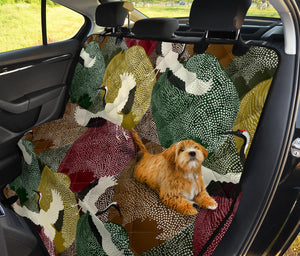 Japanese Cranes Flying Forest Dot Pattern Dog Car Seat Covers