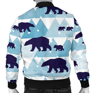 Polar Bear Winter Snow Pattern Men'S Bomber Jacket