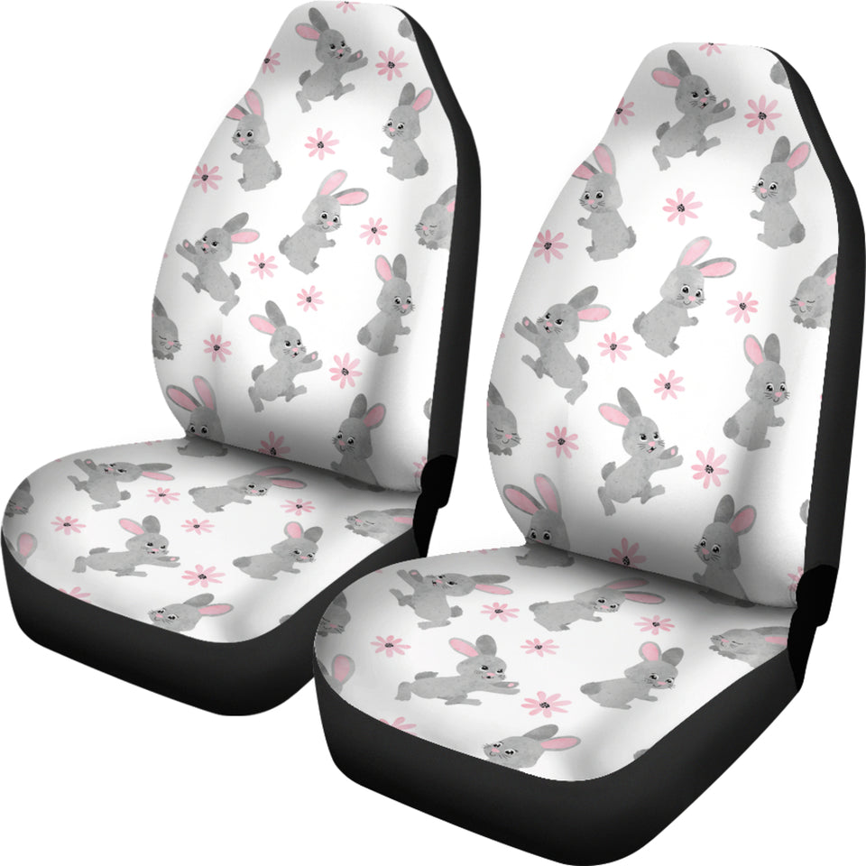 Watercolor Cute Rabbit Pattern  Universal Fit Car Seat Covers
