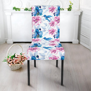 Hummingbird Pattern Print Design 02 Dining Chair Slipcover