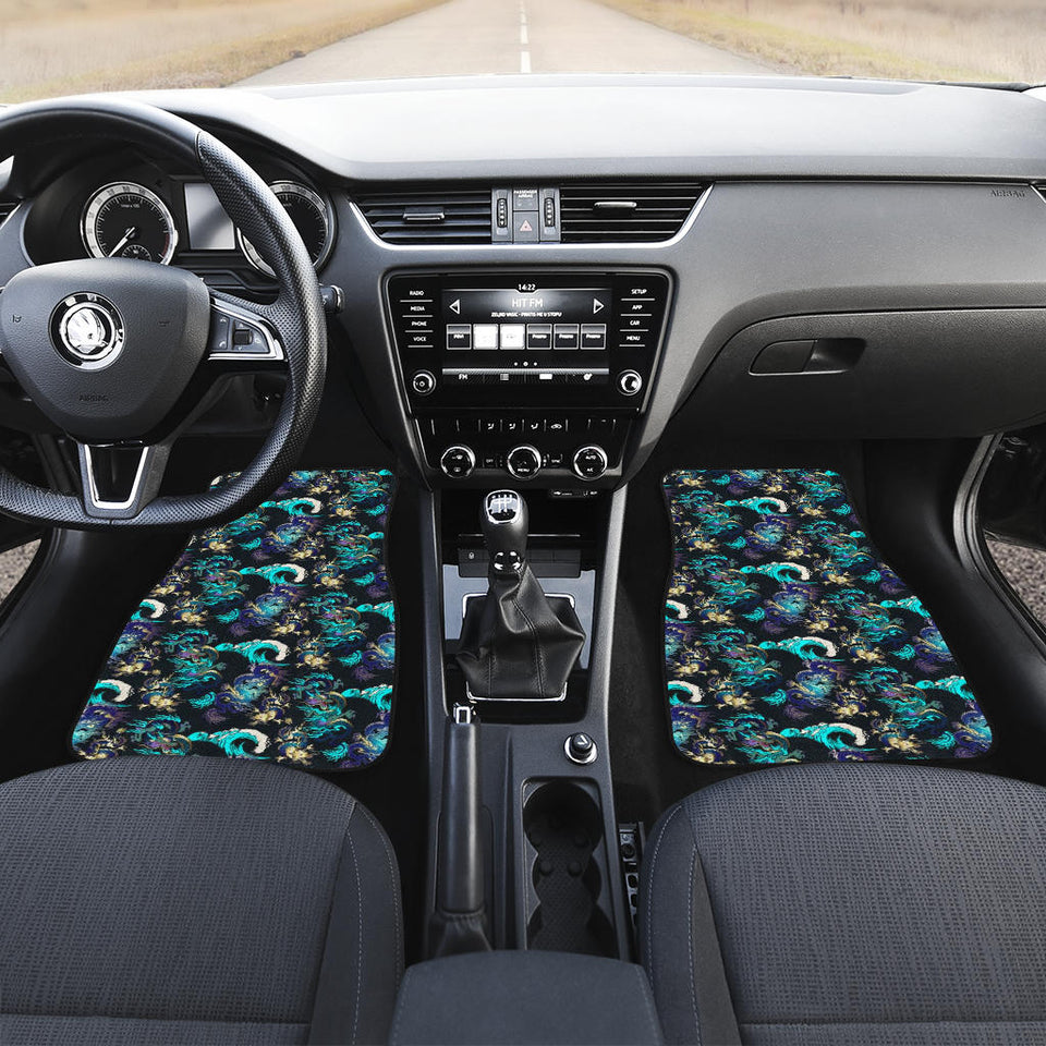 Dragon Sea Wave Pattern Front Car Mats