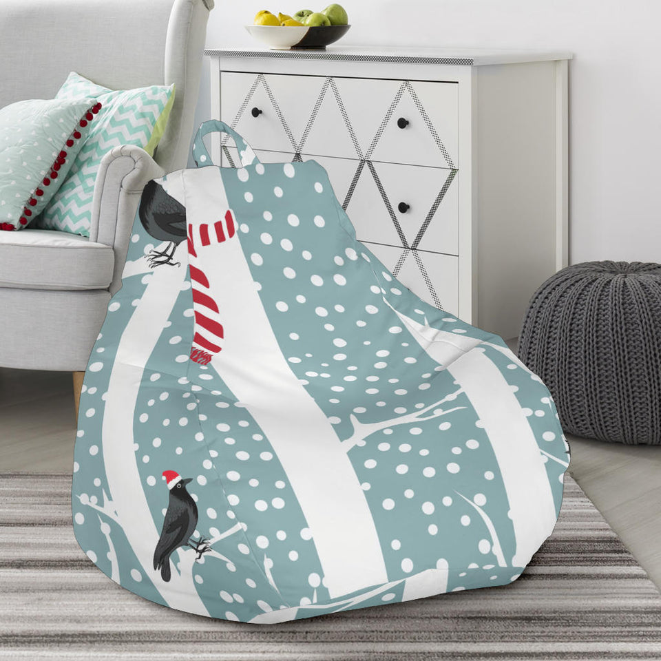 Crows Christmas Hat Scarf Bean Bag Cover