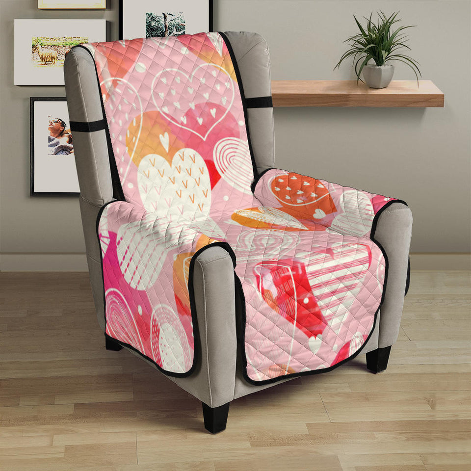 Hand drawn heart design pattern Chair Cover Protector