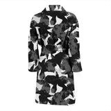 Crow Illustration Pattern Men'S Bathrobe