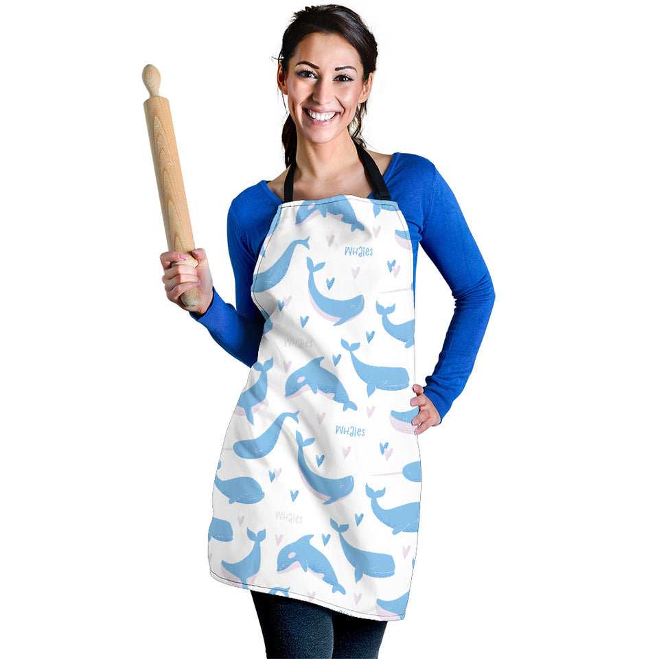 Blue Whale Pattern Adjustable Apron