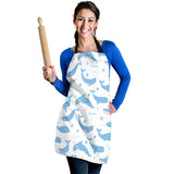 Blue Whale Pattern Adjustable Apron