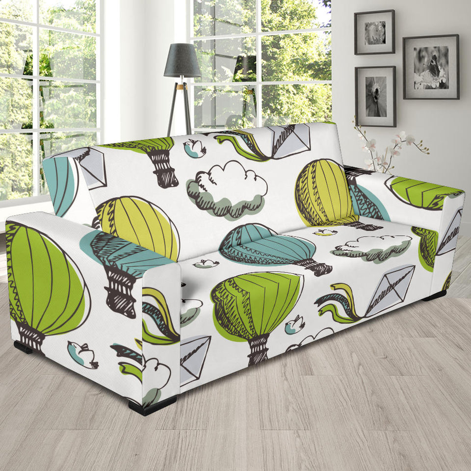 Hot Air Balloon Bird Cloud Pattern Sofa Slipcover
