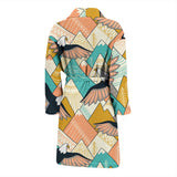 Eagle Pattern Print Design 02 Men's Bathrobe