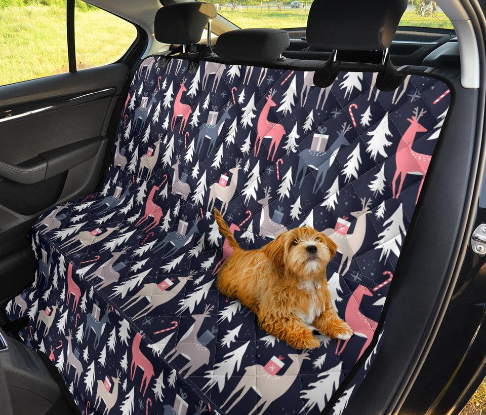 Deers Winter Christmas Pattern Dog Car Seat Covers