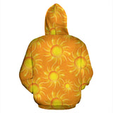 Sun Orange Background Zip Up Hoodie