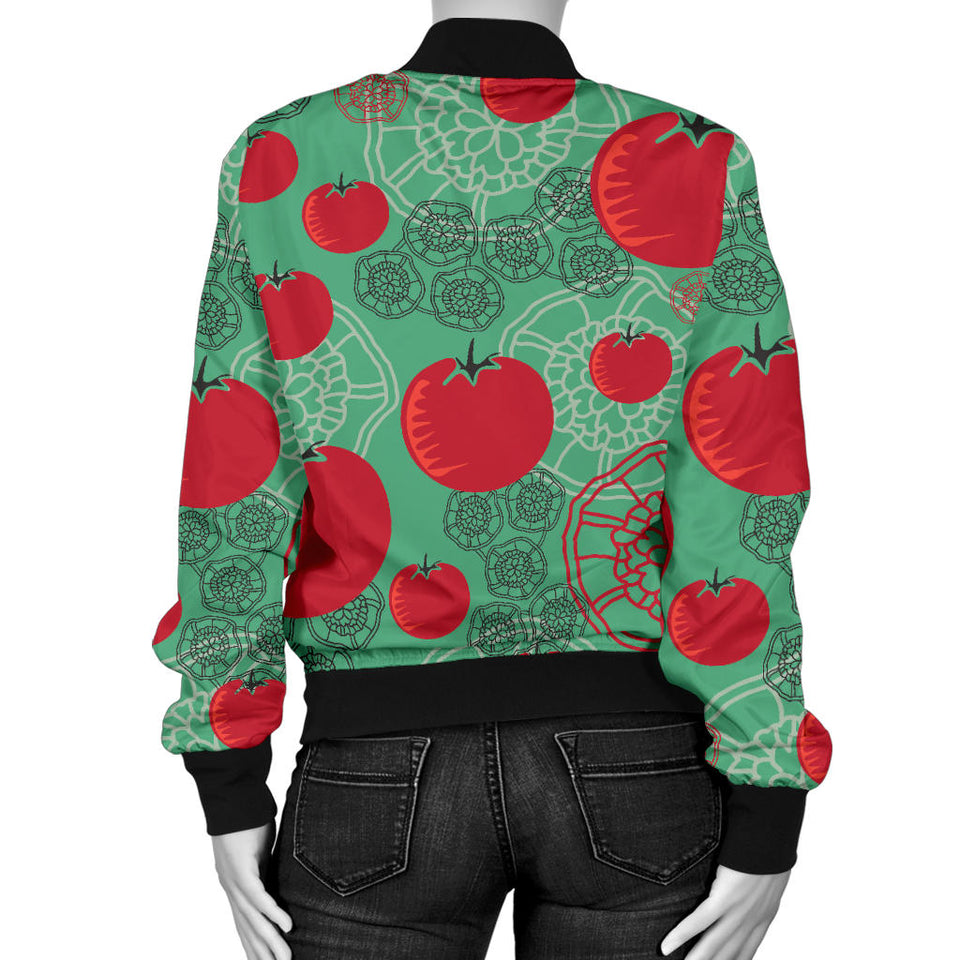 Tomato Design Pattern Women'S Bomber Jacket