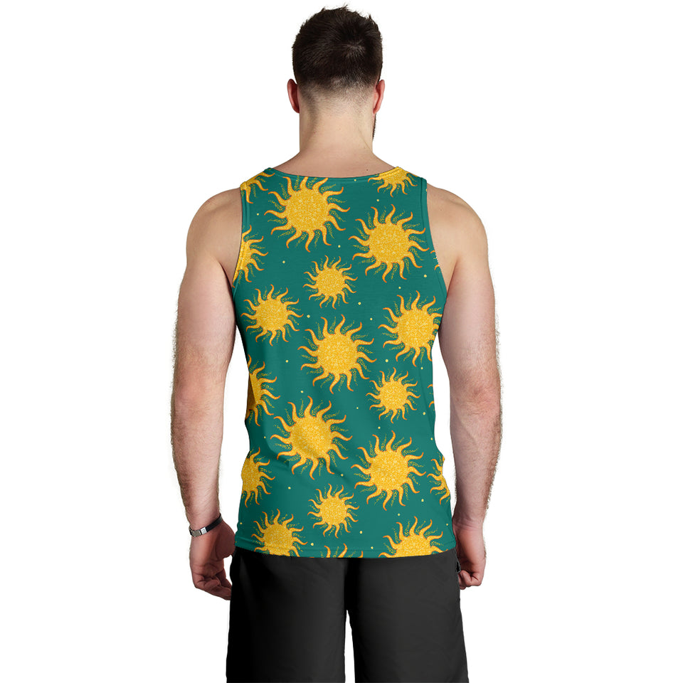 Sun green background Men Tank Top